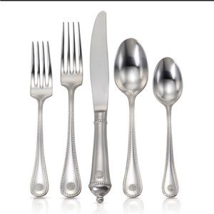 NEW Juliska Berry & Thread Bright Satin 5-Piece Place Setting Stainless Steel